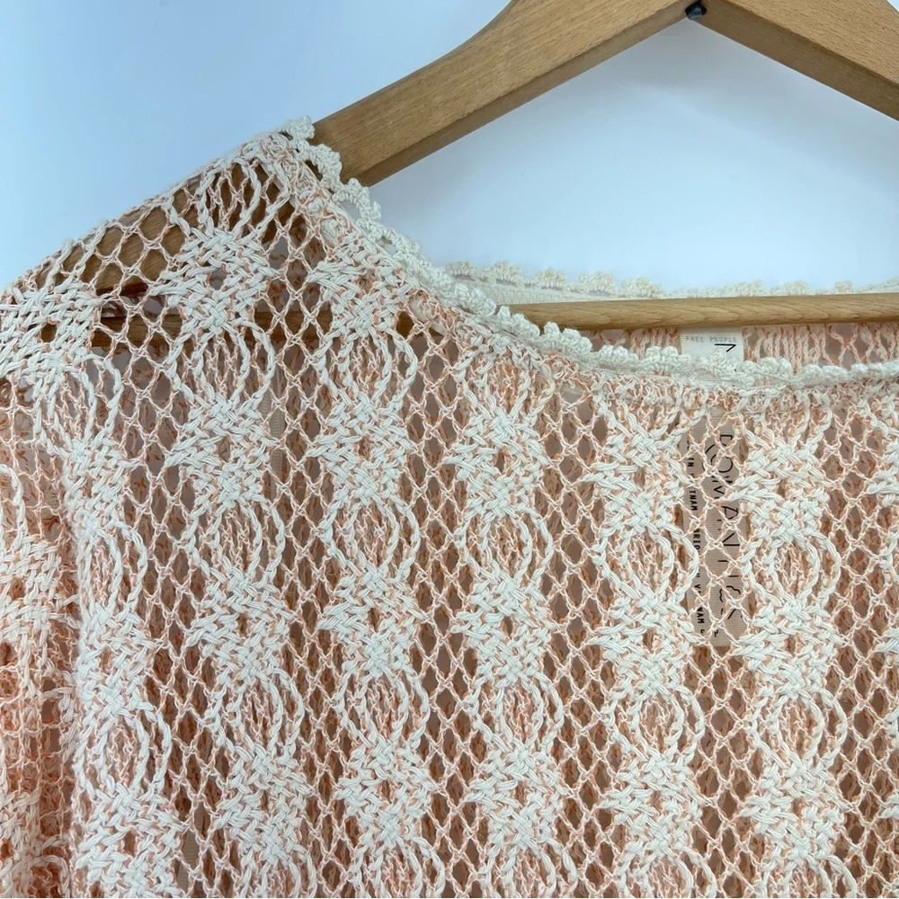 Free People S New Romantics Heirloom Rashele Cropped crochet Long Sleeve